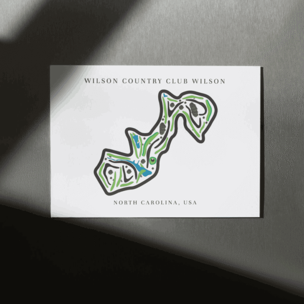 Wilson Country Club Golf Course Prints, North Carolina, Golf Map Artwork