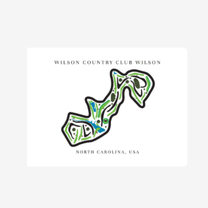 Wilson Country Club Golf Course Prints, North Carolina, Golf Map Artwork