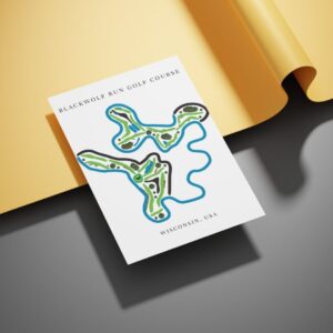 Blackwolf Run Golf Course Prints, Wisconsin, Golf Map Artwork