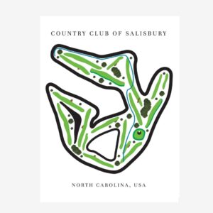 Country Club of Salisbury Golf Course Prints, North Carolina, Golf Map Artwork
