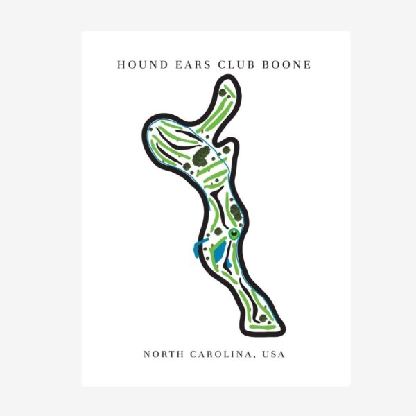Hound Ears Club Golf Course Prints, North Carolina, Golf Map Artwork