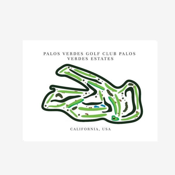 Palos Verdes Golf Club Golf Course Prints, California, Golf Map Artwork