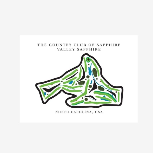 The Country Club of Sapphire Valley Golf Course Prints, North Carolina, Golf Map Artwork