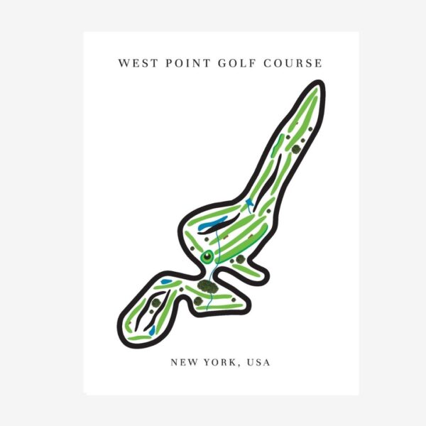 West Point Golf Course Print, New York, Golf Map Artwork