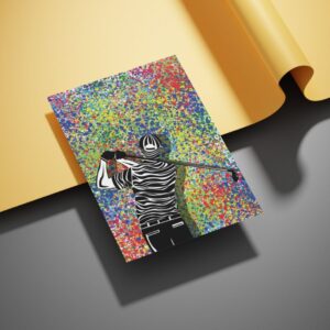 Modern Golf Swing Art Print – Abstract Color Splash Wall Frame for Golf Lovers