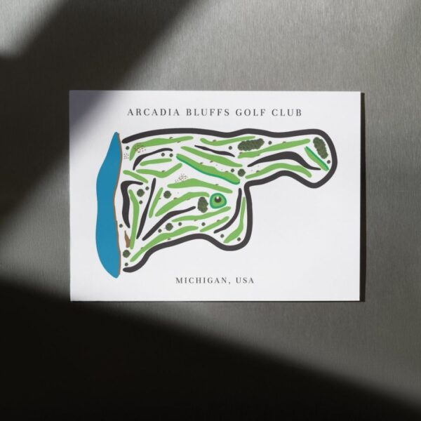 Arcadia Bluffs Golf Club Golf Course Prints, Michigan, Golf Map Artwork