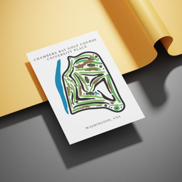 Chambers Bay Golf Course Prints, Washington, Golf Map Artwork