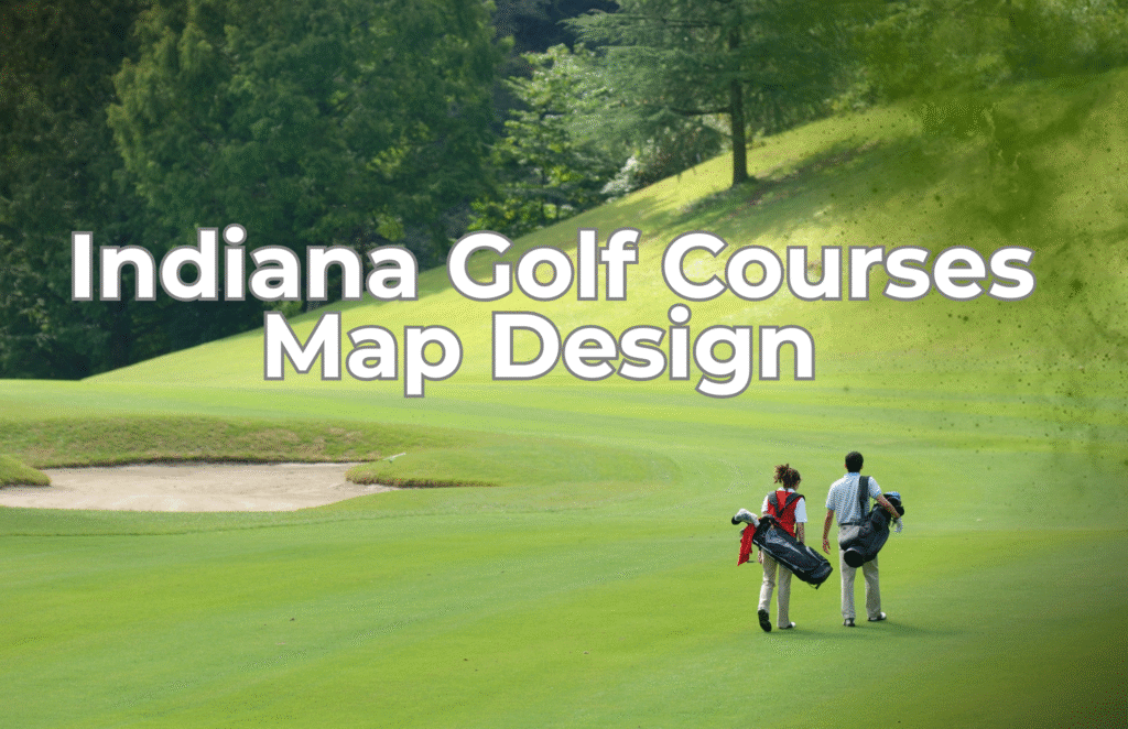 Indiana Golf Courses Map Design