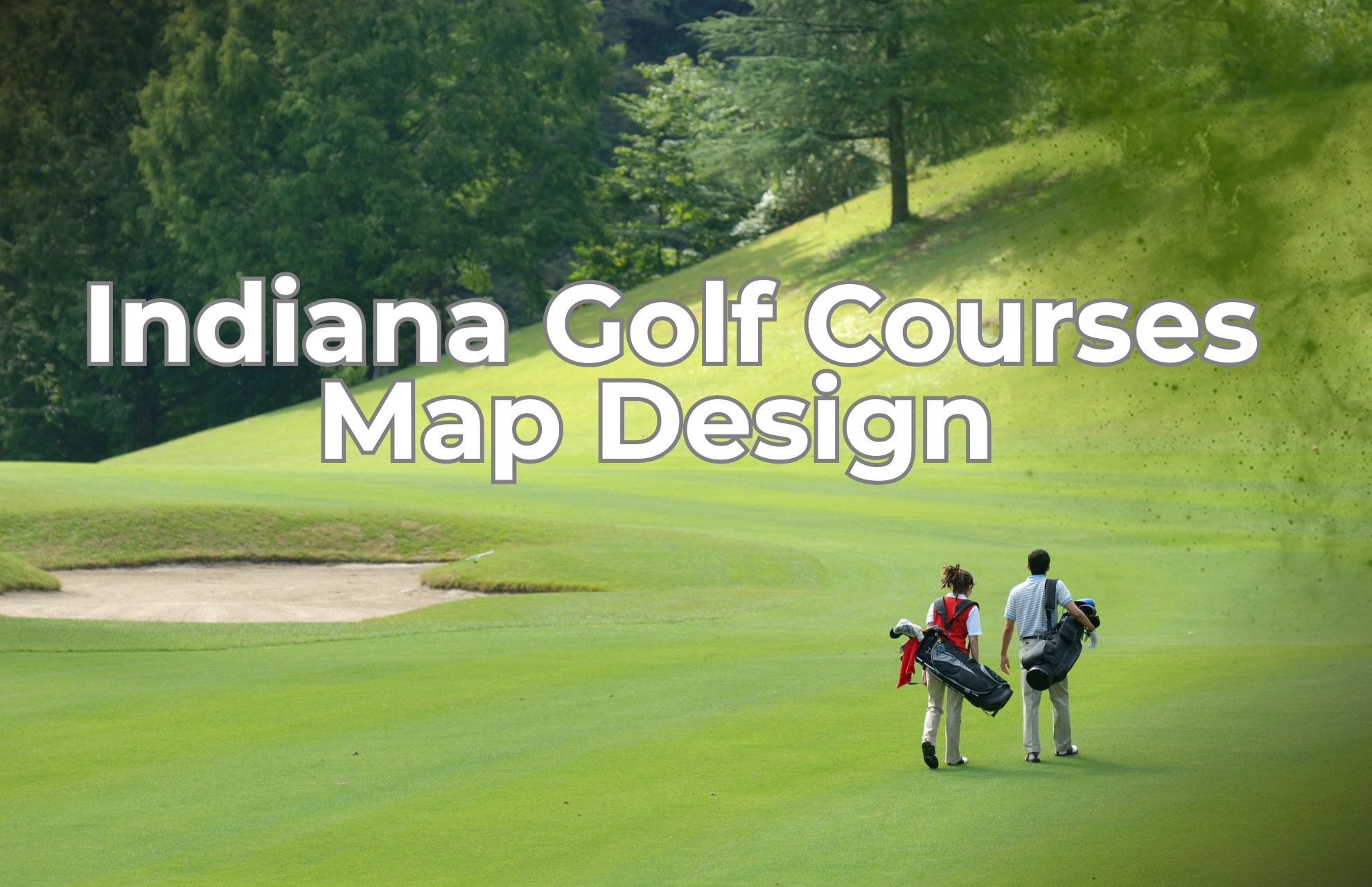 Indiana Golf Courses Map Design