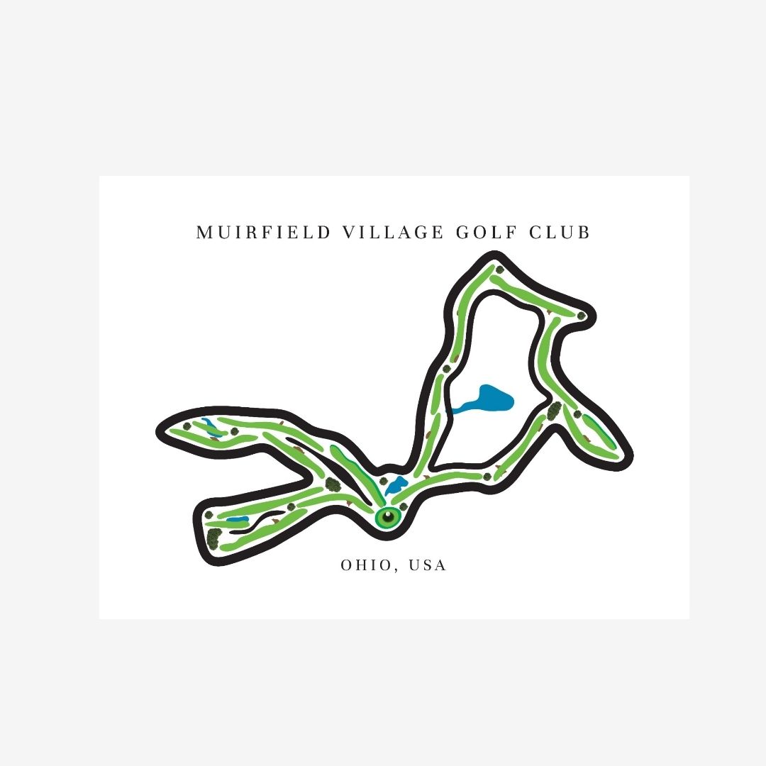 Muirfield Village Golf Club Golf Course Prints, Ohio, Golf Map Artwork