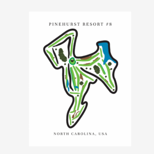 Pinehurst Resort #8 Golf Course Prints, North Carolina, Golf Map Artwork