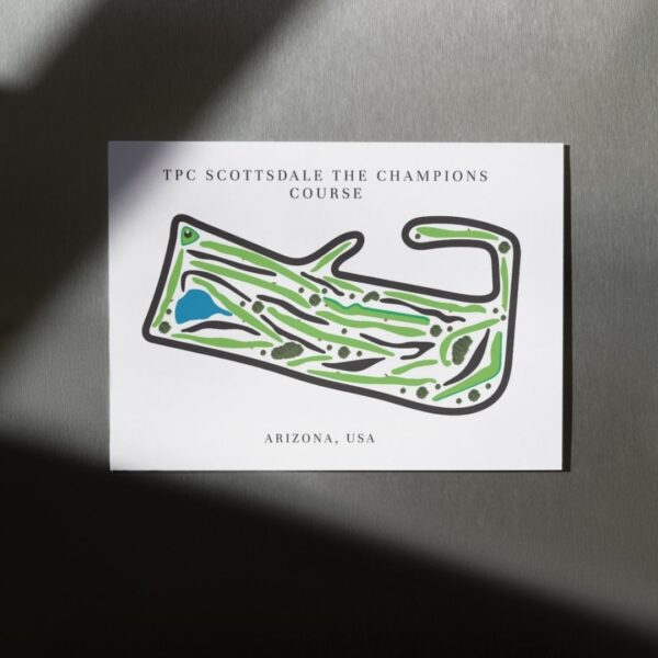 TPC Scottsdale The Champions Course Golf Course Prints, Arizona, Golf Map Artwork