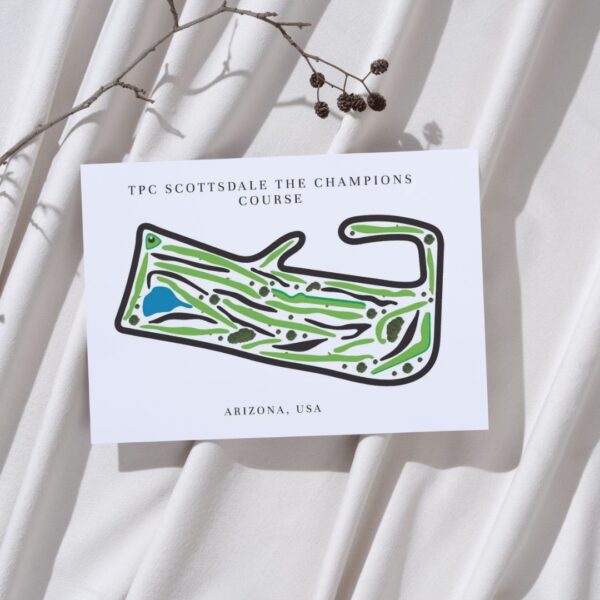 TPC Scottsdale The Champions Course Golf Course Prints, Arizona, Golf Map Artwork