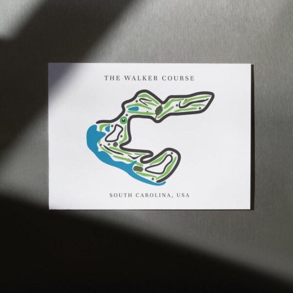 The Walker Course Golf Course Prints, South Carolina, Golf Map Artwork