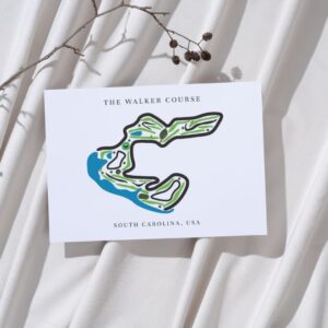 The Walker Course Golf Course Prints, South Carolina, Golf Map Artwork