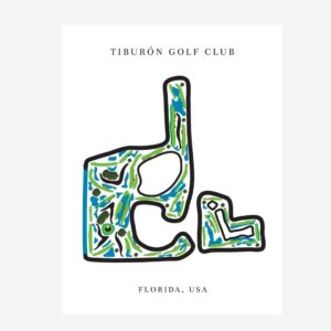 Tiburón Golf Club Golf Course Prints, Florida, Golf Map Artwork