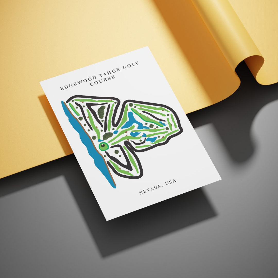 Edgewood Tahoe Golf Course Prints, Nevada, Golf Map Artwork