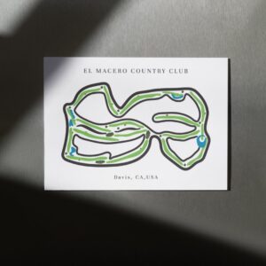 El Macero Country Club Golf Course Prints, California, Golf Map Artwork