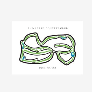 El Macero Country Club Golf Course Prints, California, Golf Map Artwork