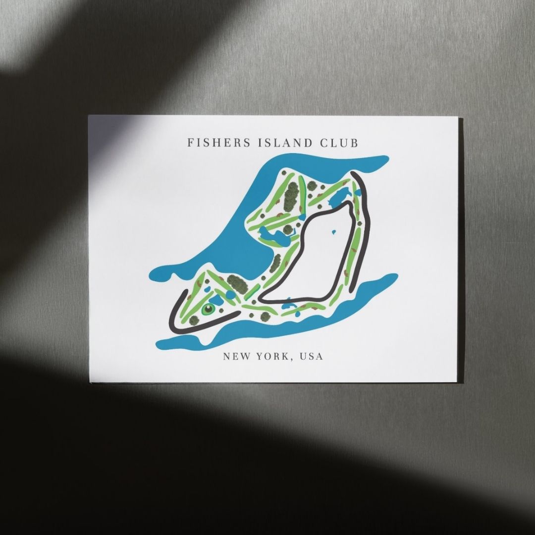 Fishers Island Club Golf Course Prints, New York, Golf Map Artwork