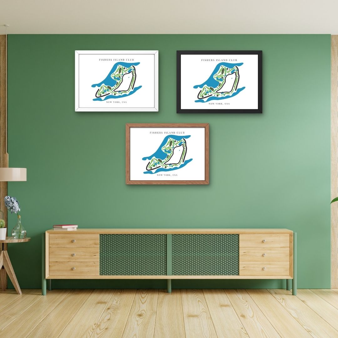 Fishers Island Club Golf Course Prints, New York, Golf Map Artwork