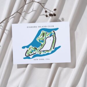 Fishers Island Club Golf Course Prints, New York, Golf Map Artwork