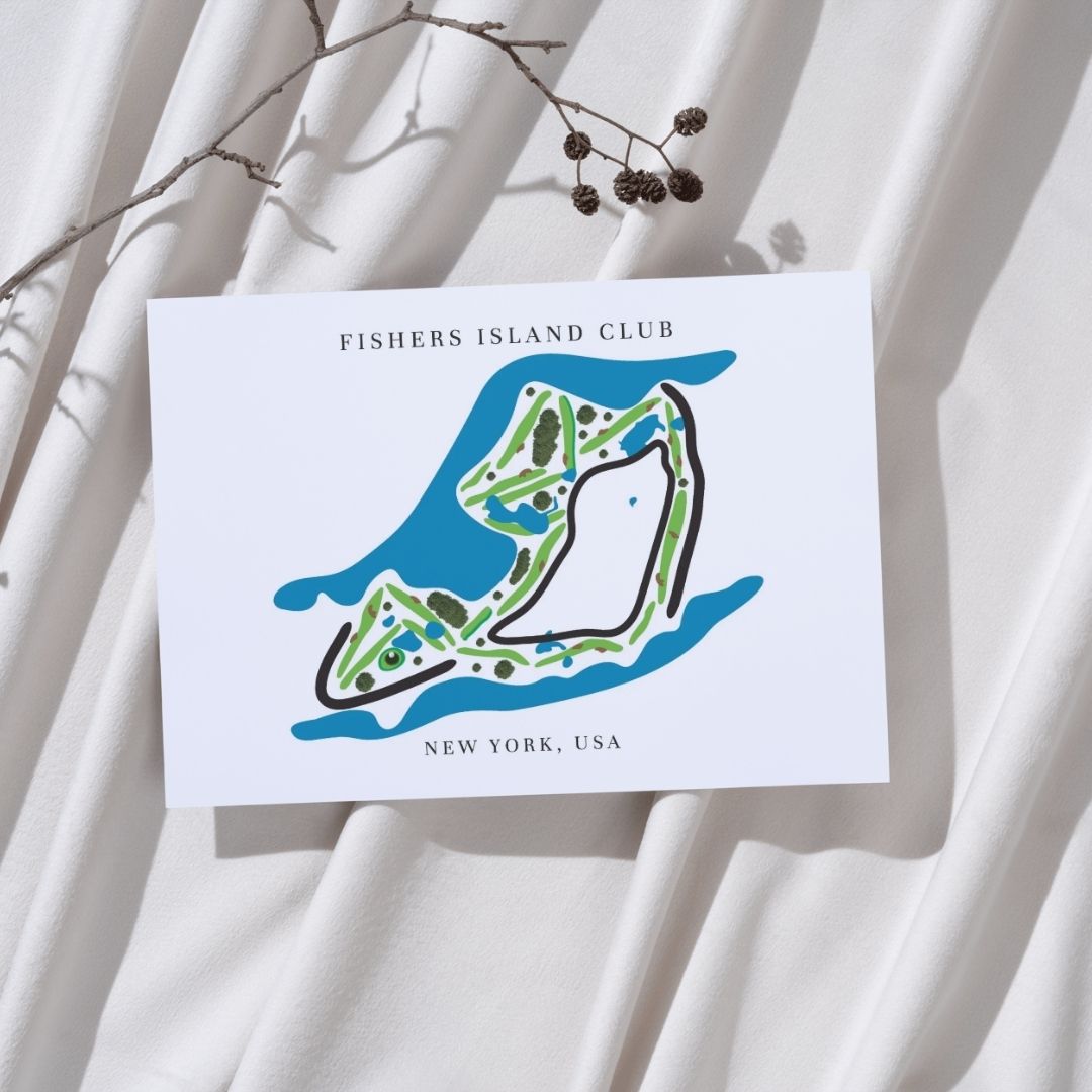 Fishers Island Club Golf Course Prints, New York, Golf Map Artwork