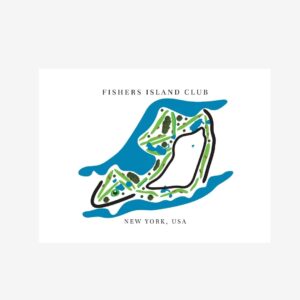 Fishers Island Club Golf Course Prints, New York, Golf Map Artwork