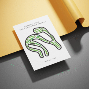 Kapalua Golf The Plantation Course Golf Course Prints, Hawaii, Golf Map Artwork