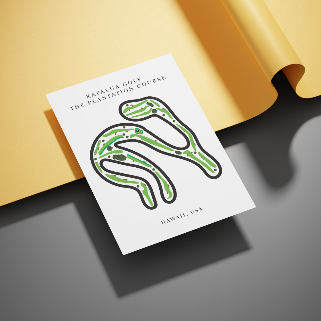 Kapalua Golf The Plantation Course Golf Course Prints, Hawaii, Golf Map Artwork