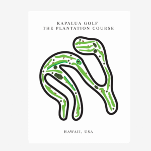 Kapalua Golf The Plantation Course Golf Course Prints, Hawaii, Golf Map Artwork