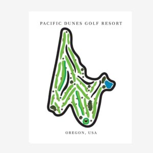 Pacific Dunes Golf Resort Golf Course Prints, Oregon, Golf Map Artwork