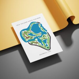 Sea Island Golf Course Prints, Georgia, Golf Map Artwork