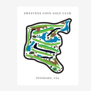 Sweetens Cove Golf Club Golf Course Prints, Tennessee, Golf Map Artwork