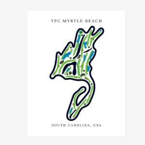 TPC Myrtle Beach Golf Course Prints, South Carolina, Golf Map Artwork