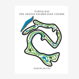 The Arnold Palmer Golf Course Golf Course Prints, Kahuku – Hawaii, Golf Map Artwork