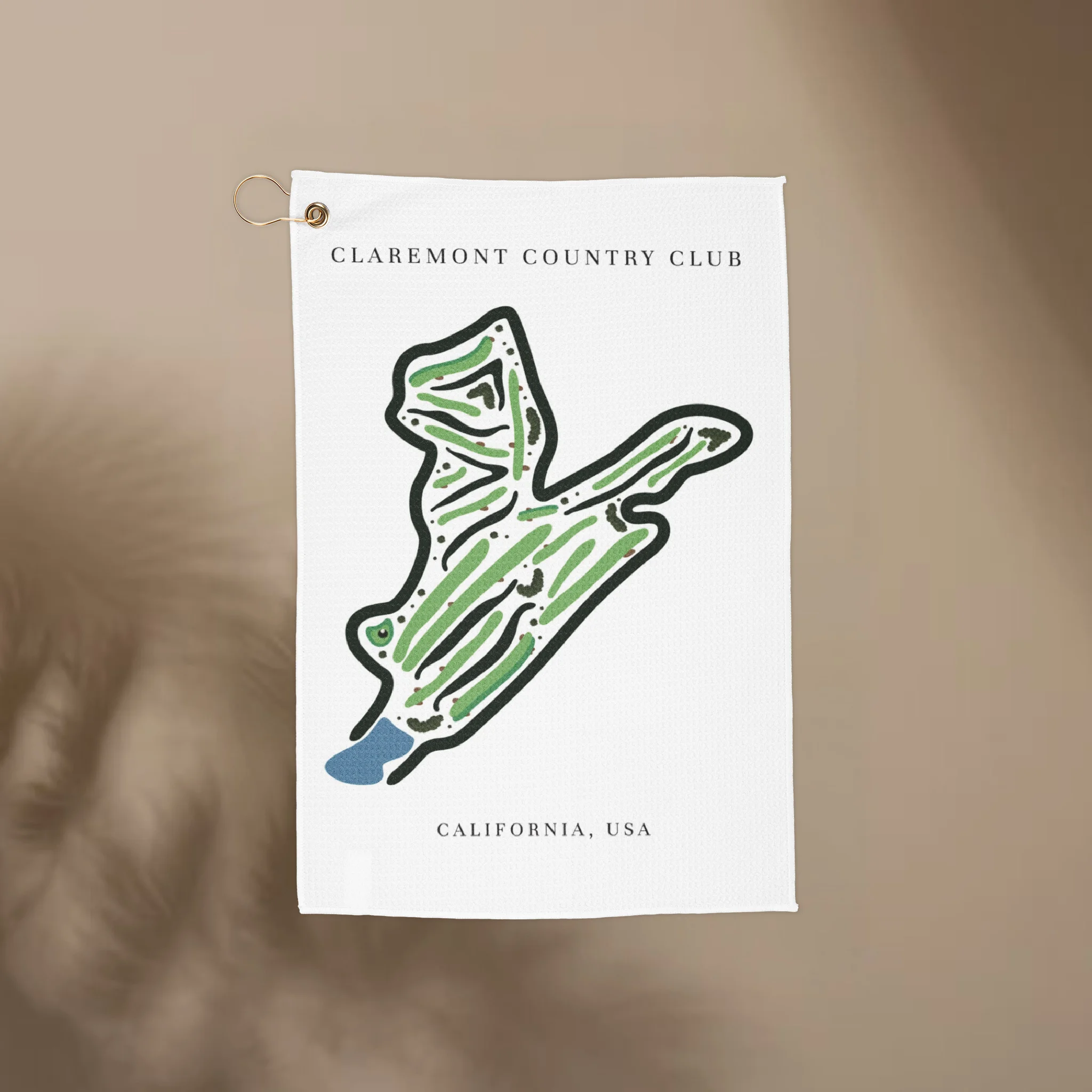 Claremont Country Club, Golf Course Print, California | Golf Course Print Towels | Golf Course Microfiber
