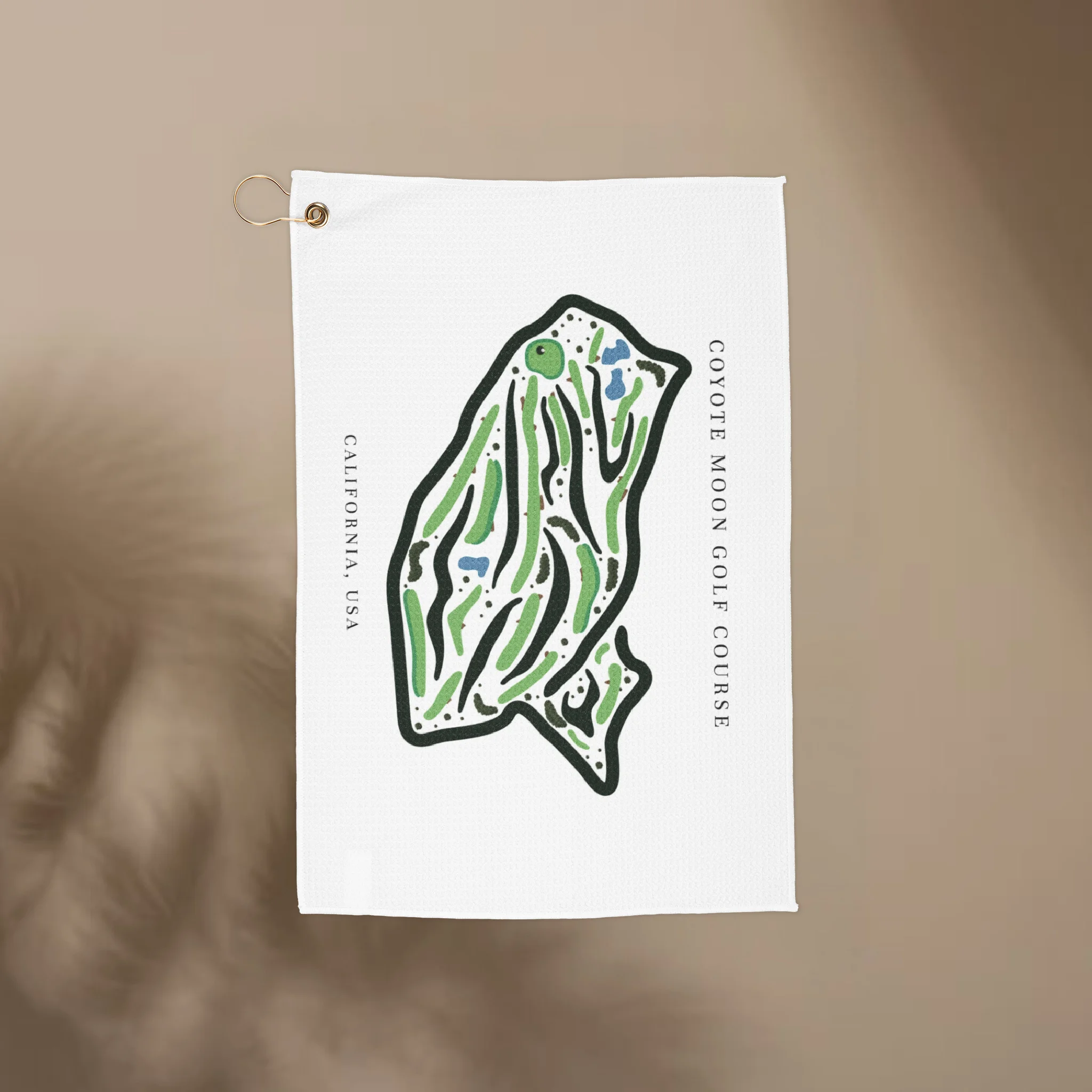 Coyote Moon Golf Course Print, California | Golf Course Print Towels | Golf Course Microfiber