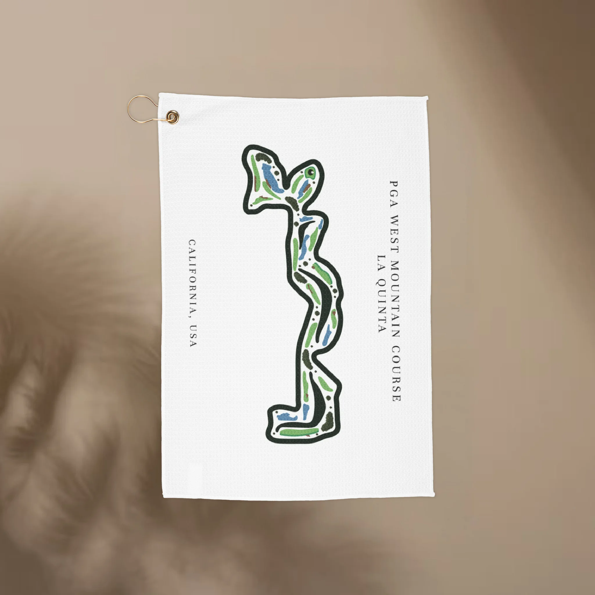 PGA West Mountain Golf Course Print, California | Golf Course Print Towels | Golf Course Microfiber