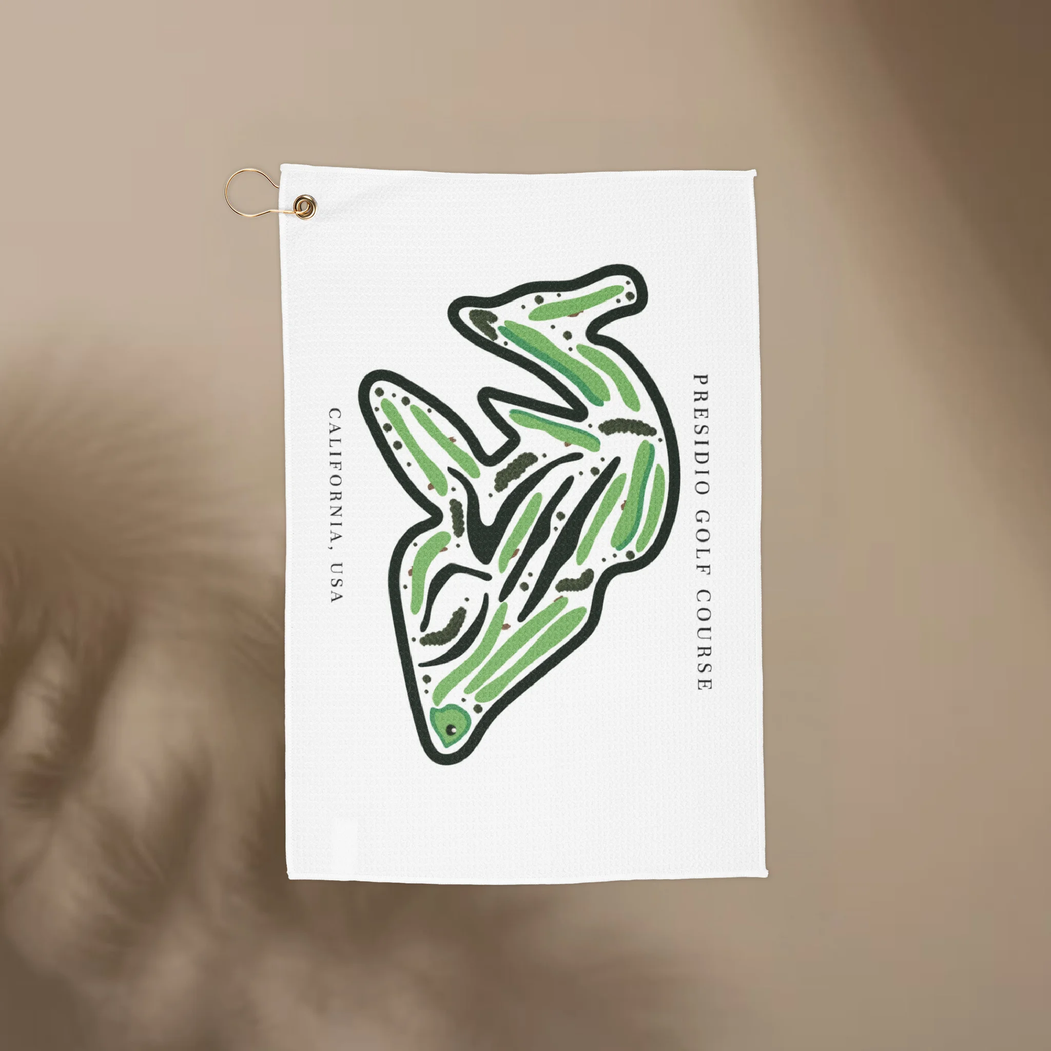 Presidio Golf Course Print, California | Golf Course Print Towels | Golf Course Microfiber