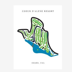 Coeur d'Alene Resort Golf Course Prints, Idaho, Golf Map Artwork