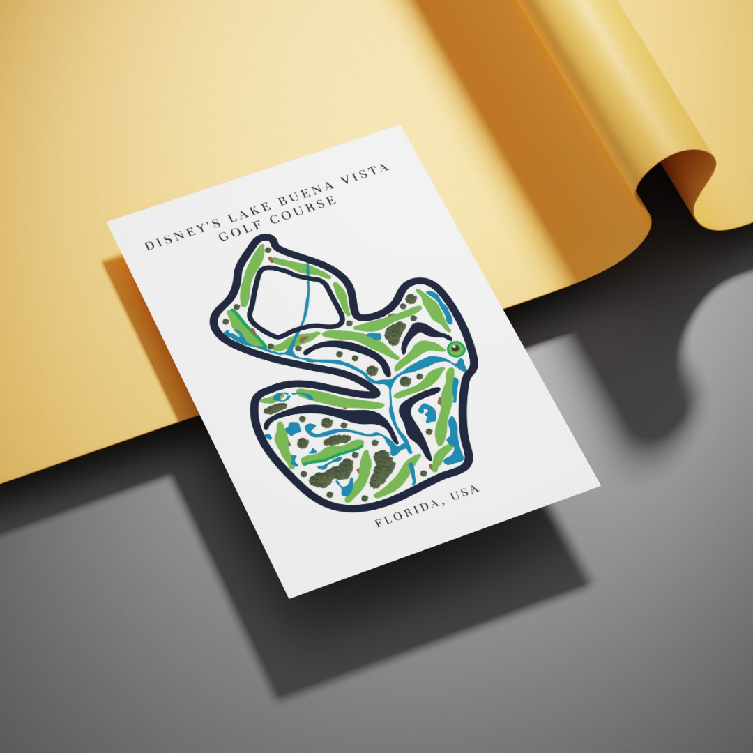 Disney's Lake Buena Vista Golf Course Prints, Florida, Golf Map Artwork