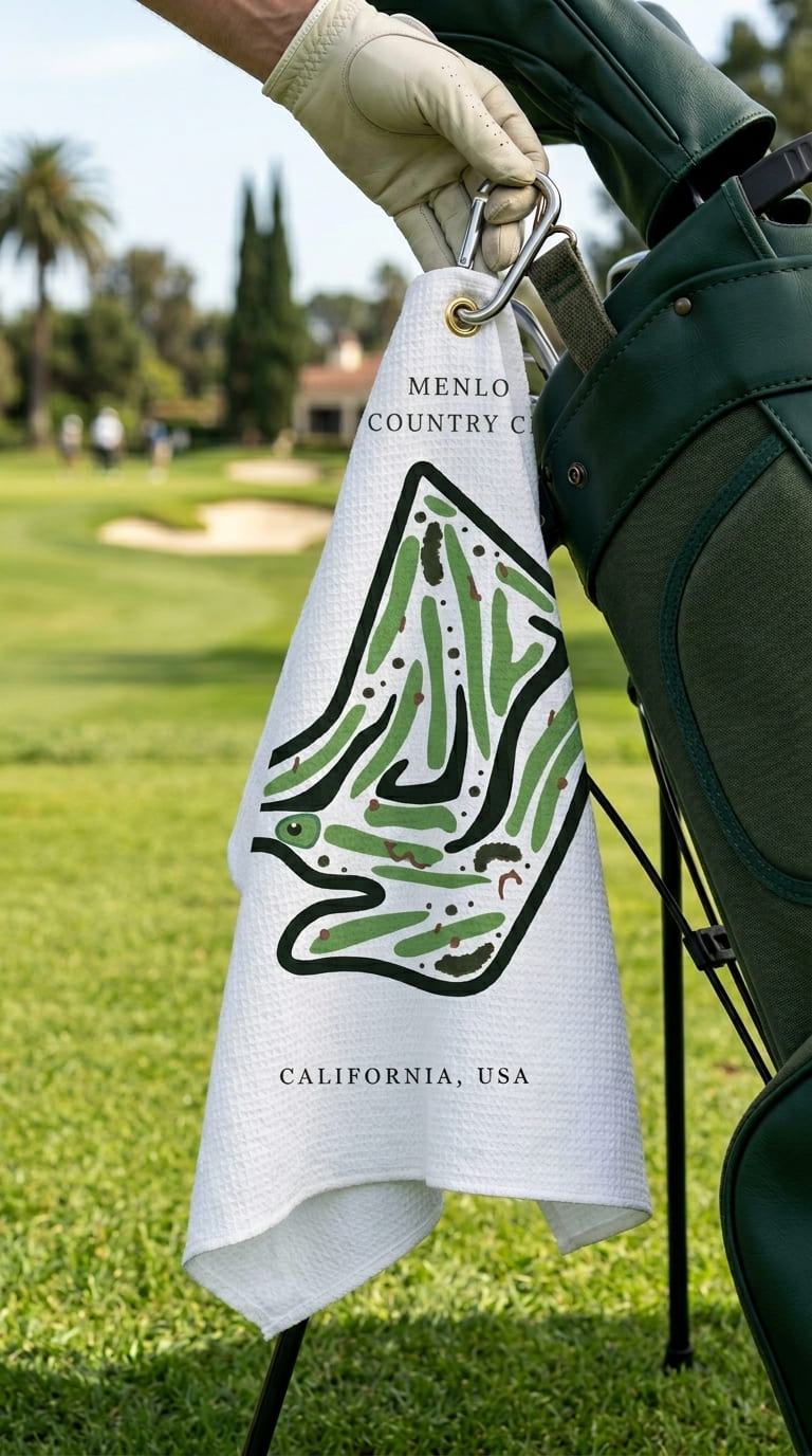 Menlo Country Club, Golf Course Print, California | Golf Course Print Towels | Golf Course Microfiber - Image 3
