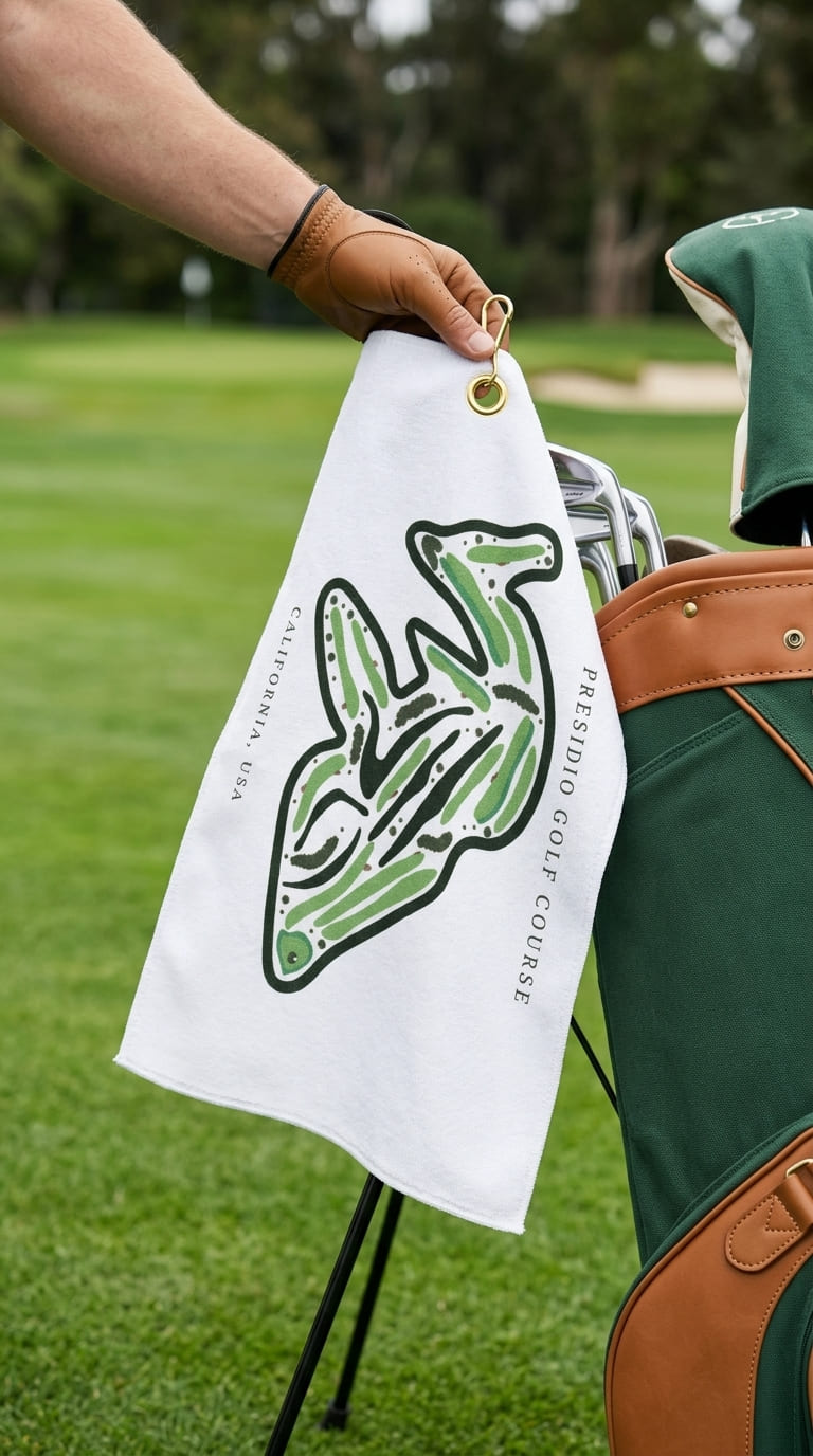 Presidio Golf Course Print, California | Golf Course Print Towels | Golf Course Microfiber - Image 3