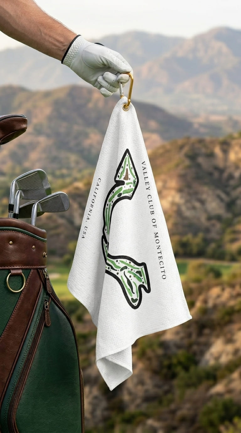 Valley Club of Montecito, Golf Course Print, California | Golf Course Print Towels | Golf Course Microfiber - Image 2