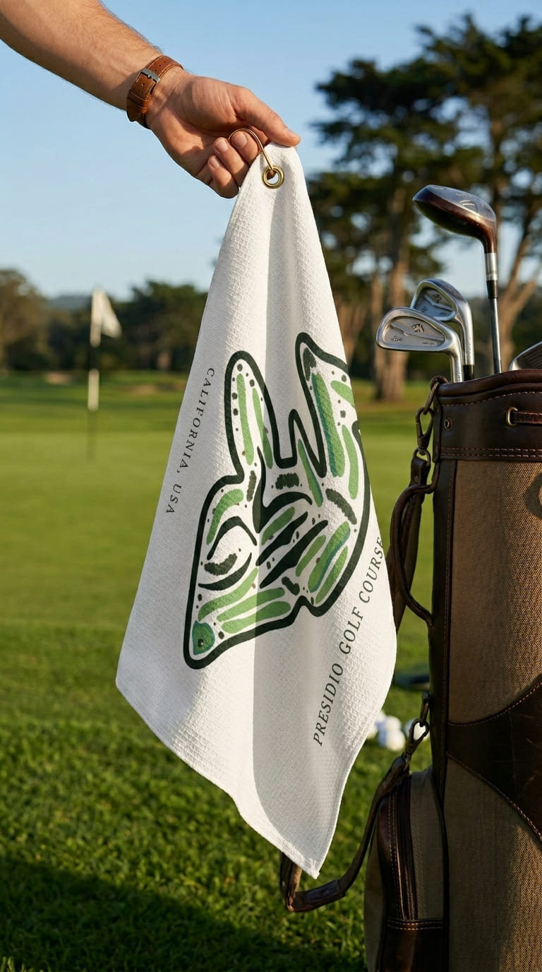 Presidio Golf Course Print, California | Golf Course Print Towels | Golf Course Microfiber - Image 4