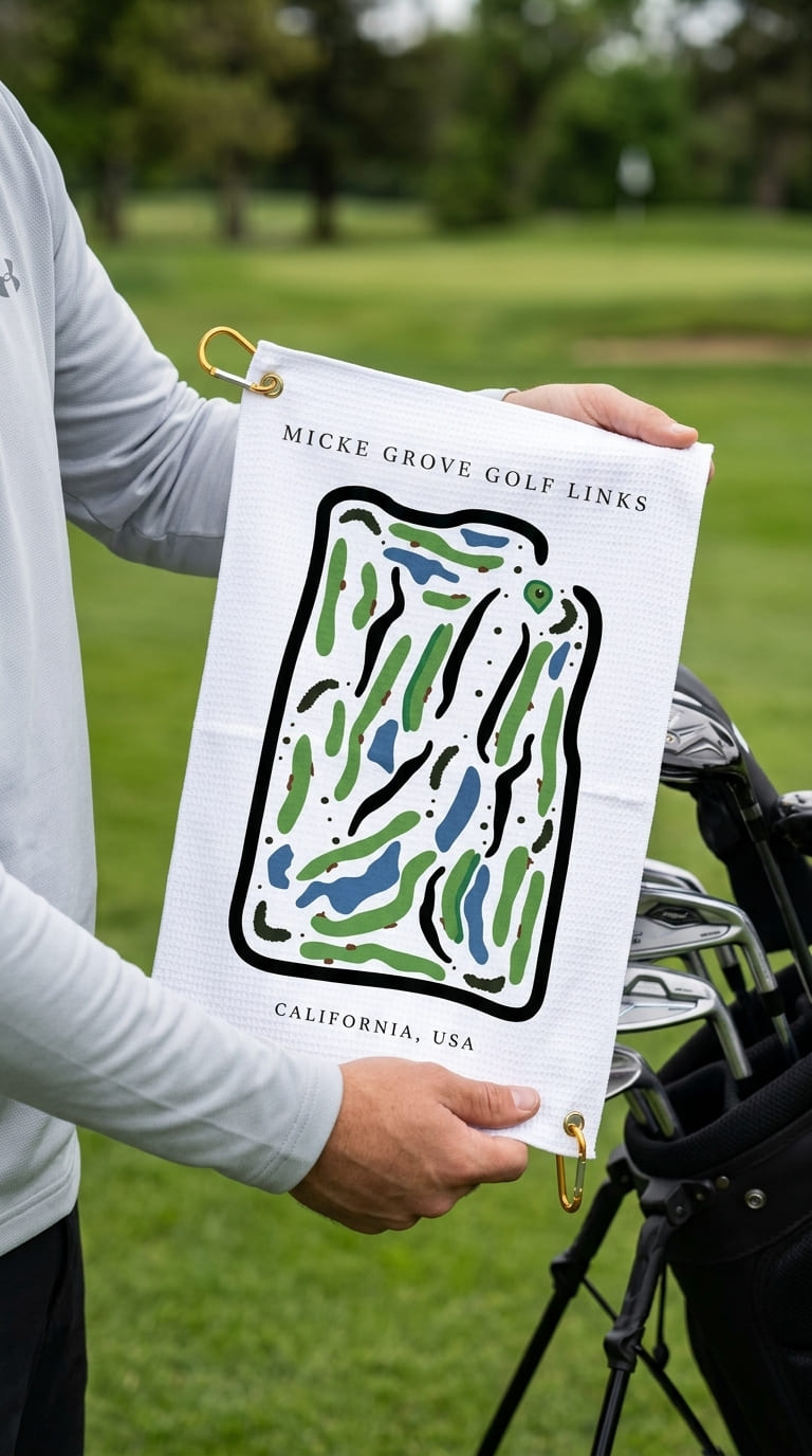 Micke Grove Golf Links, Golf Course Print, California | Golf Course Print Towels | Golf Course Microfiber - Image 3