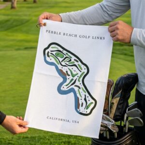 Pebble Beach Golf Links, Golf Course Print, California | Golf Course Print Towels | Golf Course Microfiber