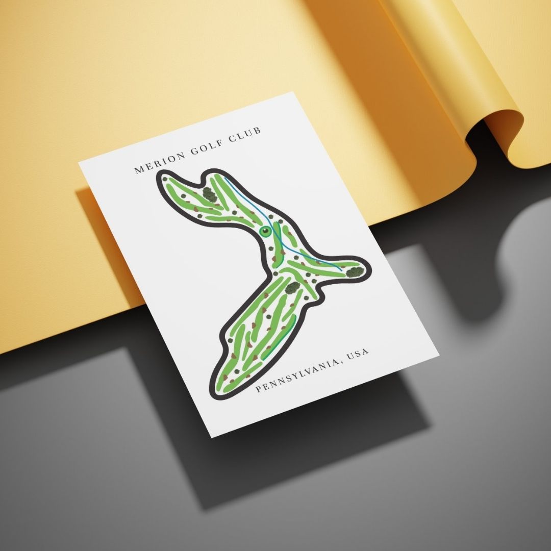 Merion Golf Club Golf Course Prints – Pennsylvania Golf Map Artwork