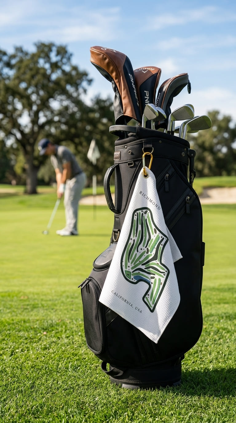Richmond Country Club Golf Course Prints, California | Golf Course Print Towels​ | Golf Course Microfiber - Image 4